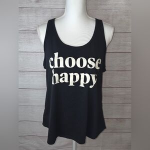 Choose Happy Black Graphic Tank Top Size XL